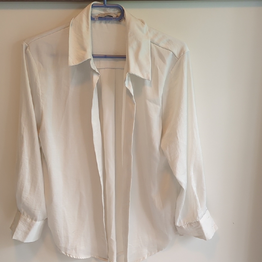Black Tape White Button Down Shirt